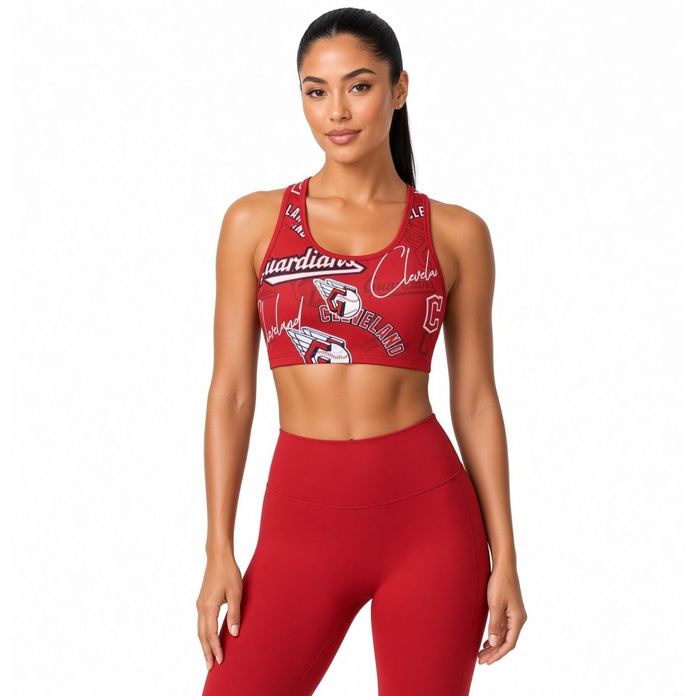 Pro Standard Cleveland Guardians Cropped Tank Top Red M Embroidered RemovablePad